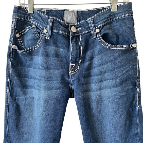 ROCK & REPUBLIC Henlee Mid Rise Denim Jeans Medium Blue Wash Size 32 Stretch - Picture 3 of 7